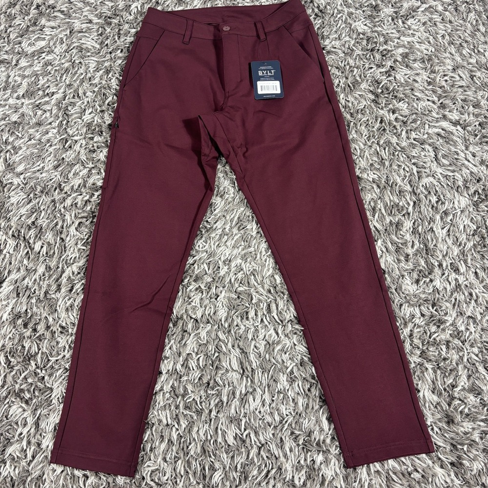 BYLT Premium Basics Everyday Pant 2.0 Slim Fit Maroon 33 EDAY2_PANT_MRN_33 NWT